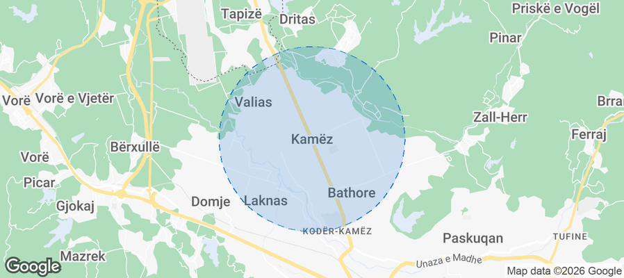 Kamëz Airbnb map
